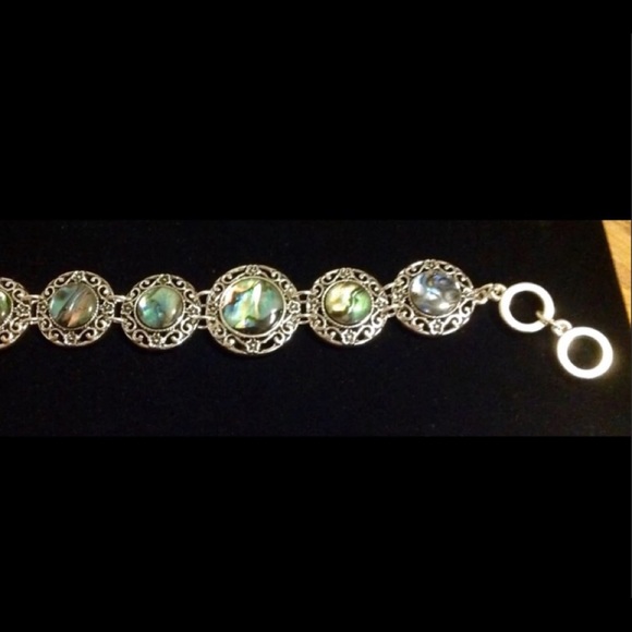 5 ⭐️Rated 7-8" Silver Abalone Shell Bracelet! - Picture 2 of 3